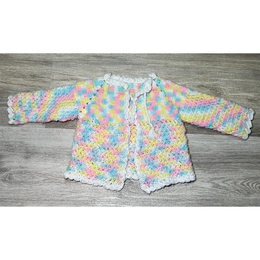Beautiful knit, colorful baby sweater size 9‎ to 12 months